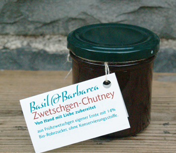 Basil & Barbarea Chutneys im 175g - Glas, Anhänge-Etikett mit Rezeptvorschlägen